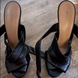COPY - Philosophy Black Leather Strappy Fetish shoe Size 9